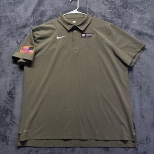 Kansas State Wildcats Team Issued Polo Shirt Men's XL Military Day Dri-FIT Green